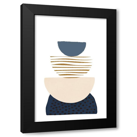 boho blue-3 Black Modern Wood Framed Art Print by Moss, Sally Ann
