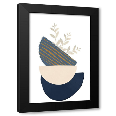 boho blue-2 Black Modern Wood Framed Art Print by Moss, Sally Ann