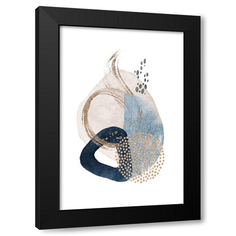 Smooth Shapes-3 Black Modern Wood Framed Art Print by Moss, Sally Ann