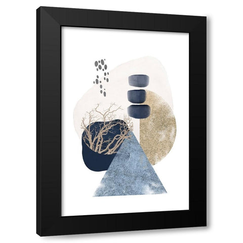 Smooth Shapes-2 Black Modern Wood Framed Art Print with Double Matting by Moss, Sally Ann