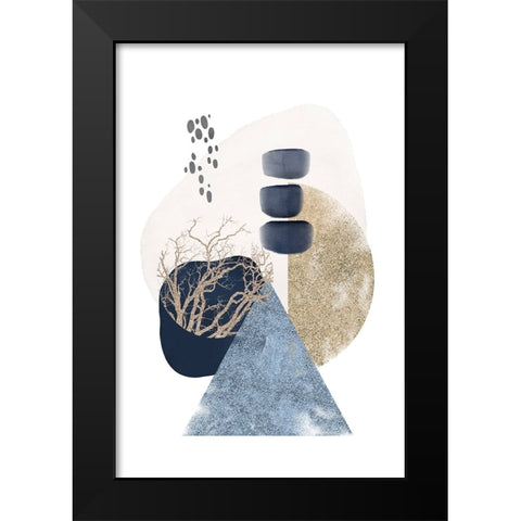 Smooth Shapes-2 Black Modern Wood Framed Art Print by Moss, Sally Ann