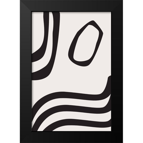 Black Curves Black Modern Wood Framed Art Print by Moss, Sally Ann