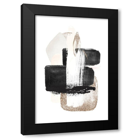 Brush Strokes-3 Black Modern Wood Framed Art Print with Double Matting by Moss, Sally Ann