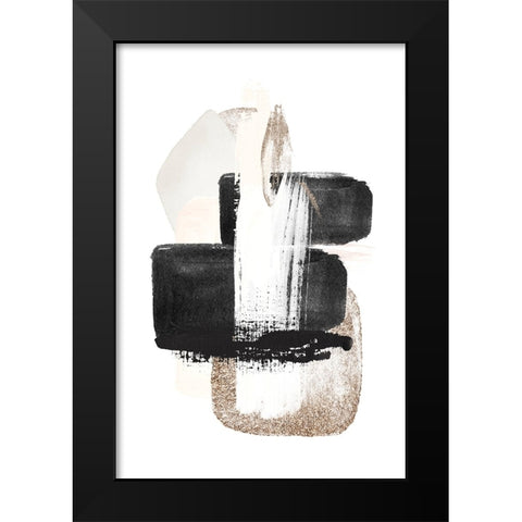 Brush Strokes-3 Black Modern Wood Framed Art Print by Moss, Sally Ann