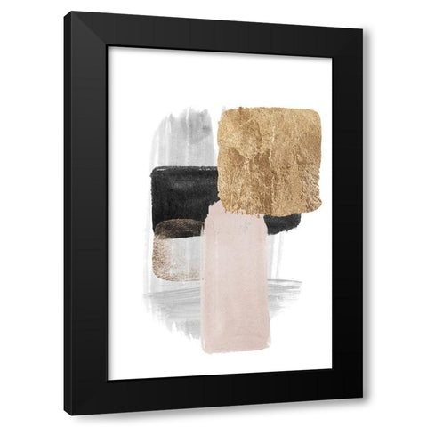 Brush Strokes-4 Black Modern Wood Framed Art Print with Double Matting by Moss, Sally Ann