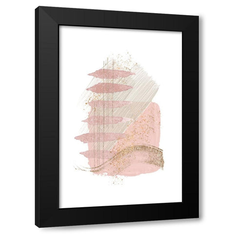 Mystical Pink Abstract-2 Black Modern Wood Framed Art Print by Moss, Sally Ann