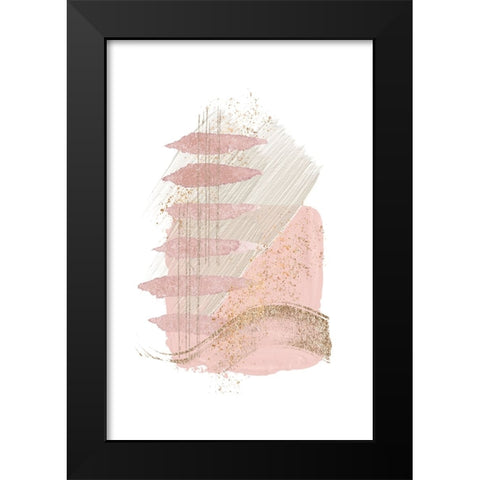 Mystical Pink Abstract-2 Black Modern Wood Framed Art Print by Moss, Sally Ann