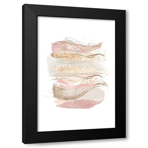 Mystical Pink Abstract-1 Black Modern Wood Framed Art Print by Moss, Sally Ann