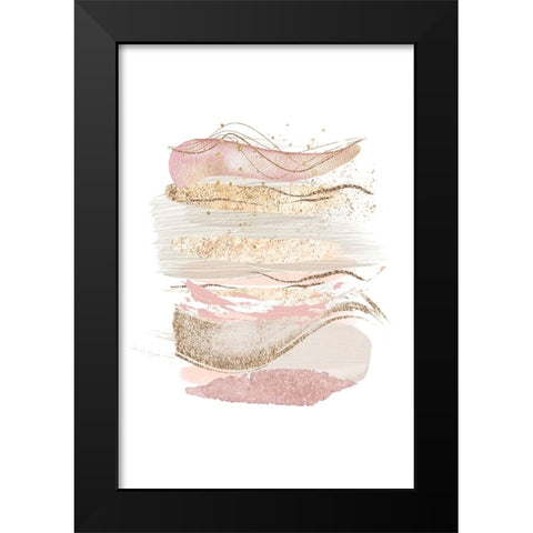 Mystical Pink Abstract-1 Black Modern Wood Framed Art Print by Moss, Sally Ann