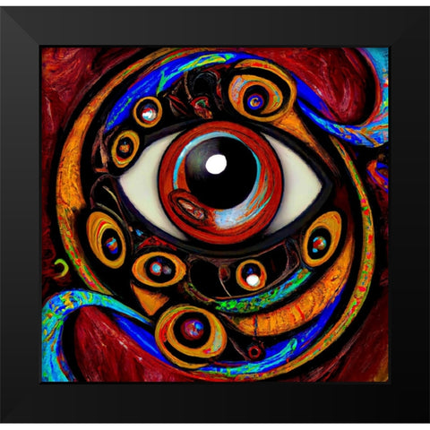 EyesX Black Modern Wood Framed Art Print by Baco, Velibor