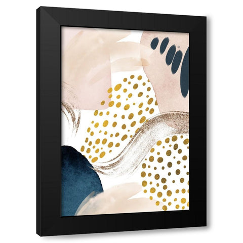 Smooth Abstract-3 Black Modern Wood Framed Art Print by Moss, Sally Ann