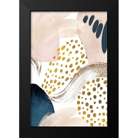 Smooth Abstract-3 Black Modern Wood Framed Art Print by Moss, Sally Ann