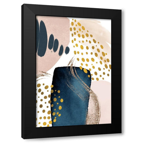 Smooth Abstract-2 Black Modern Wood Framed Art Print by Moss, Sally Ann