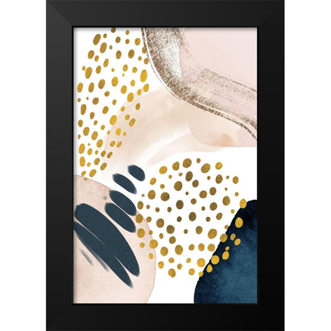 Smooth Abstract-1 Black Modern Wood Framed Art Print by Moss, Sally Ann