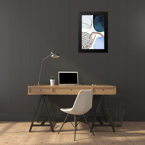 Aesthetic Blues-1 Black Modern Wood Framed Art Print by Moss, Sally Ann