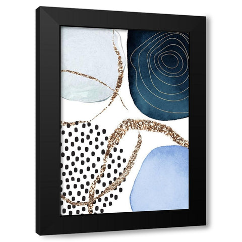 Aesthetic Blues-1 Black Modern Wood Framed Art Print by Moss, Sally Ann