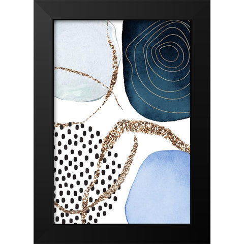 Aesthetic Blues-1 Black Modern Wood Framed Art Print by Moss, Sally Ann