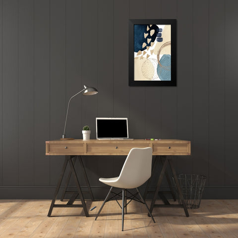 Blue Beauty-2 Black Modern Wood Framed Art Print by Moss, Sally Ann