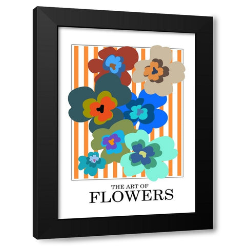 The Art Of Flowers Orange Stripe Black Modern Wood Framed Art Print by Collett, Frances