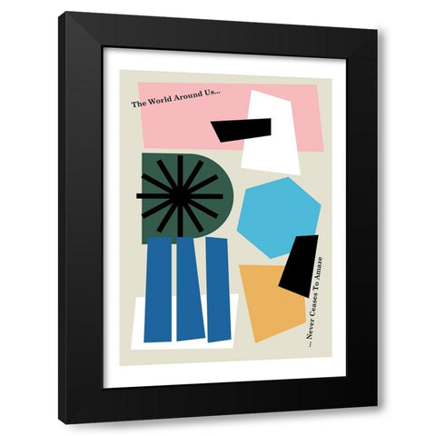 The World Around Us Grey Black Modern Wood Framed Art Print by Collett, Frances