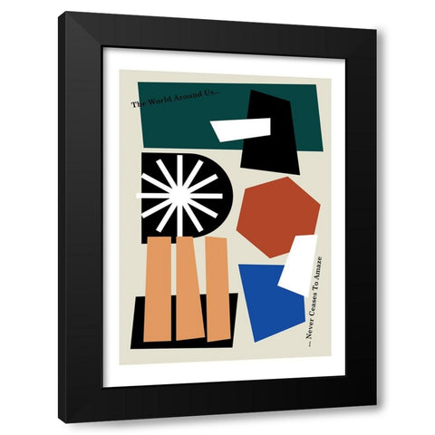 The World Around Us Greige Black Modern Wood Framed Art Print by Collett, Frances