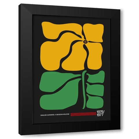 English Gardens Grey Black Modern Wood Framed Art Print by Collett, Frances