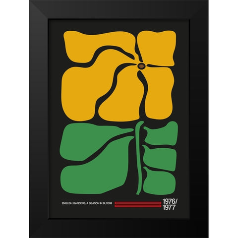 English Gardens Grey Black Modern Wood Framed Art Print by Collett, Frances