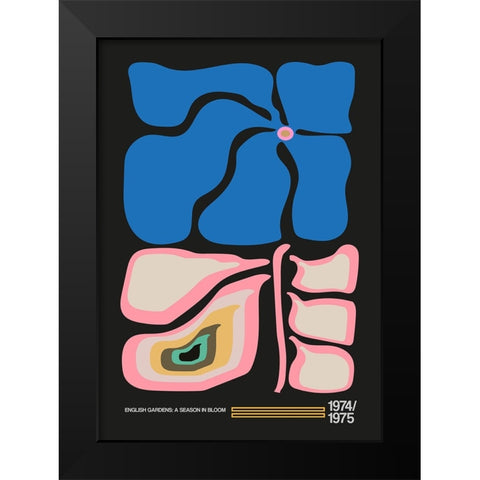 English Gardens Rainbow Grey Black Modern Wood Framed Art Print by Collett, Frances