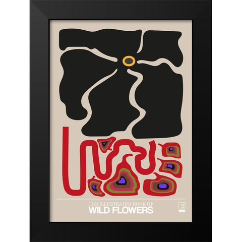 The Illustrated Book Of Wild Flowers Vol.1 Greige Black Modern Wood Framed Art Print by Collett, Frances