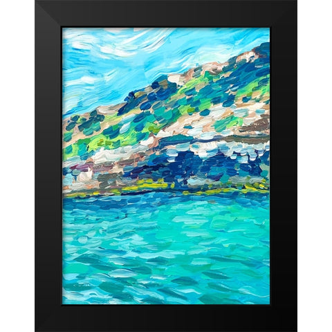 Palma Black Modern Wood Framed Art Print by Key and Sea