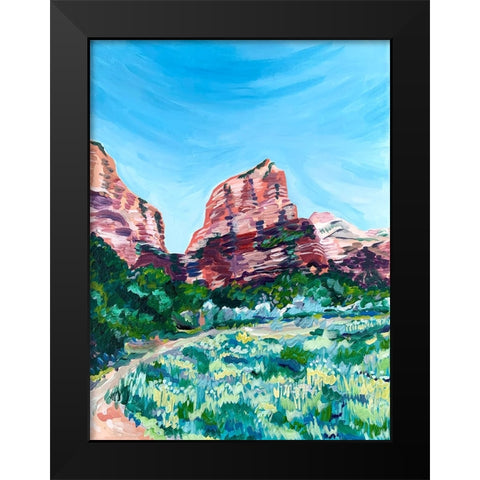 Angels Landing Black Modern Wood Framed Art Print by Key and Sea