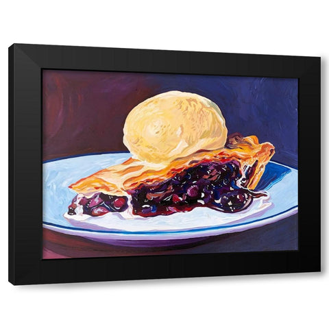 Blueberry Pie Black Modern Wood Framed Art Print by Key and Sea
