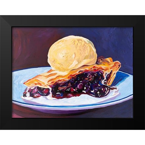 Blueberry Pie Black Modern Wood Framed Art Print by Key and Sea