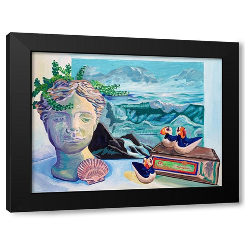 Coastal Still Life Black Modern Wood Framed Art Print with Double Matting by Key and Sea