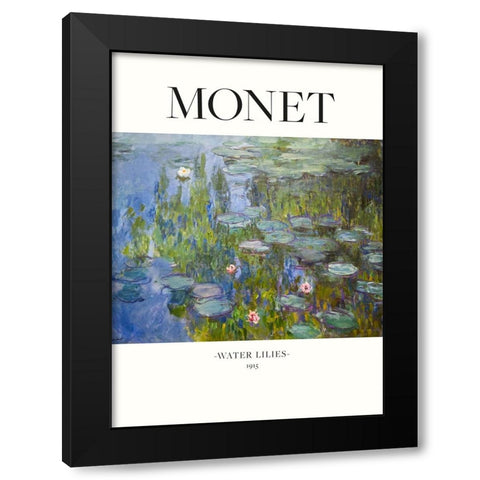 Water Lilies 1915 Black Modern Wood Framed Art Print with Double Matting by Pictufy