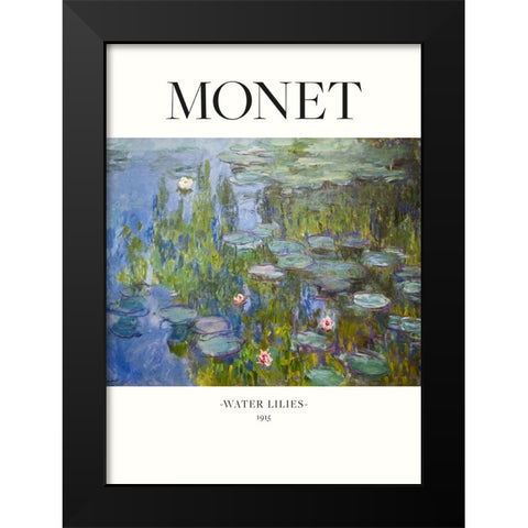 Water Lilies 1915 Black Modern Wood Framed Art Print by Pictufy