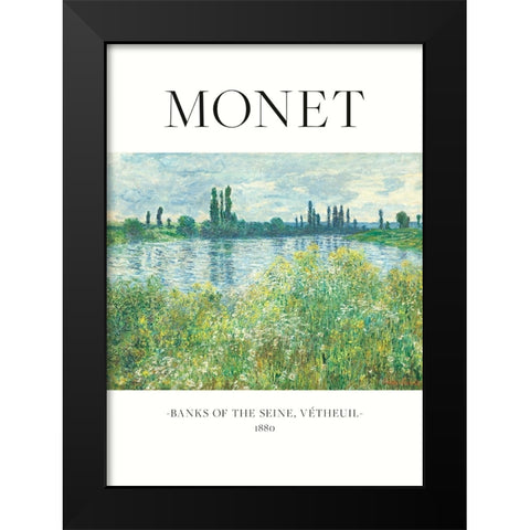 Banks Of The Seine Black Modern Wood Framed Art Print by Pictufy