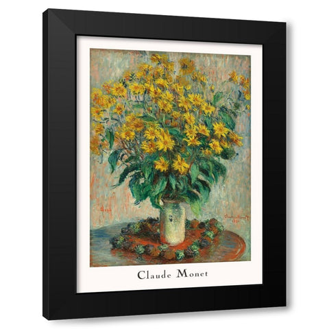 Jerusalem Artichoke Flowers Black Modern Wood Framed Art Print with Double Matting by Pictufy