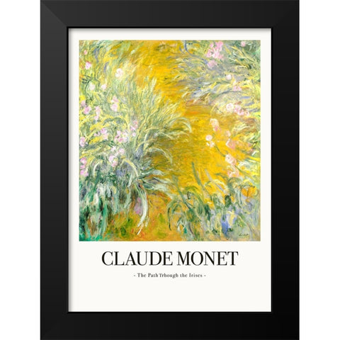The Path Through The Irises Black Modern Wood Framed Art Print by Pictufy