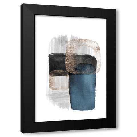 Night Blue-3 Black Modern Wood Framed Art Print by Moss, Sally Ann