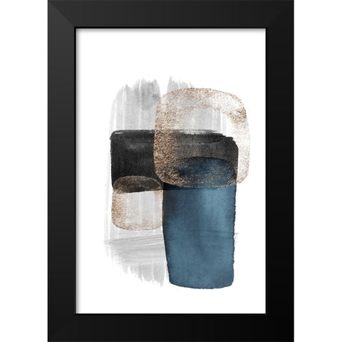 Night Blue-3 Black Modern Wood Framed Art Print by Moss, Sally Ann