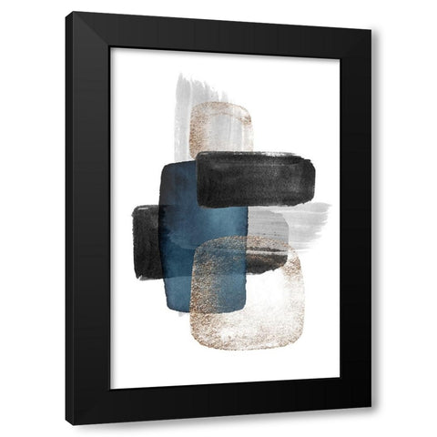 Night Blue-2 Black Modern Wood Framed Art Print with Double Matting by Moss, Sally Ann
