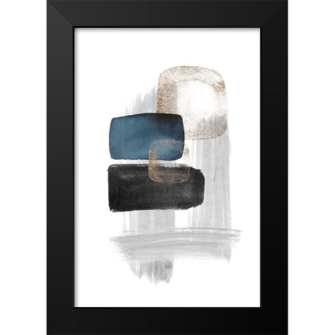 Night Blue-1 Black Modern Wood Framed Art Print by Moss, Sally Ann