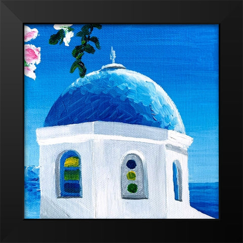 Blue Dome Black Modern Wood Framed Art Print by Key and Sea