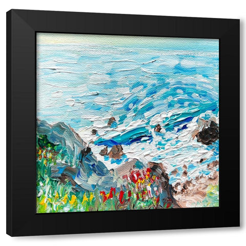 Coastline Black Modern Wood Framed Art Print with Double Matting by Key and Sea