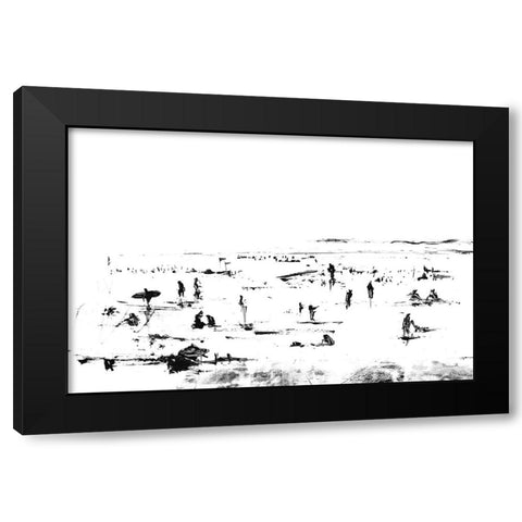Beach Black Modern Wood Framed Art Print with Double Matting by Hobday, Dan