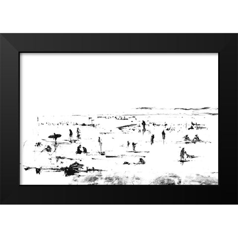Beach Black Modern Wood Framed Art Print by Hobday, Dan