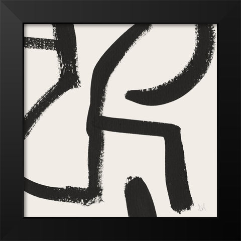 Curvy Lines No2 Black Modern Wood Framed Art Print by Hobday, Dan