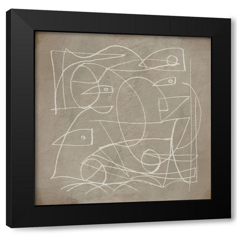 Faces Black Modern Wood Framed Art Print by Hobday, Dan