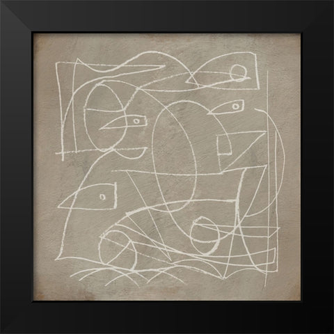 Faces Black Modern Wood Framed Art Print by Hobday, Dan